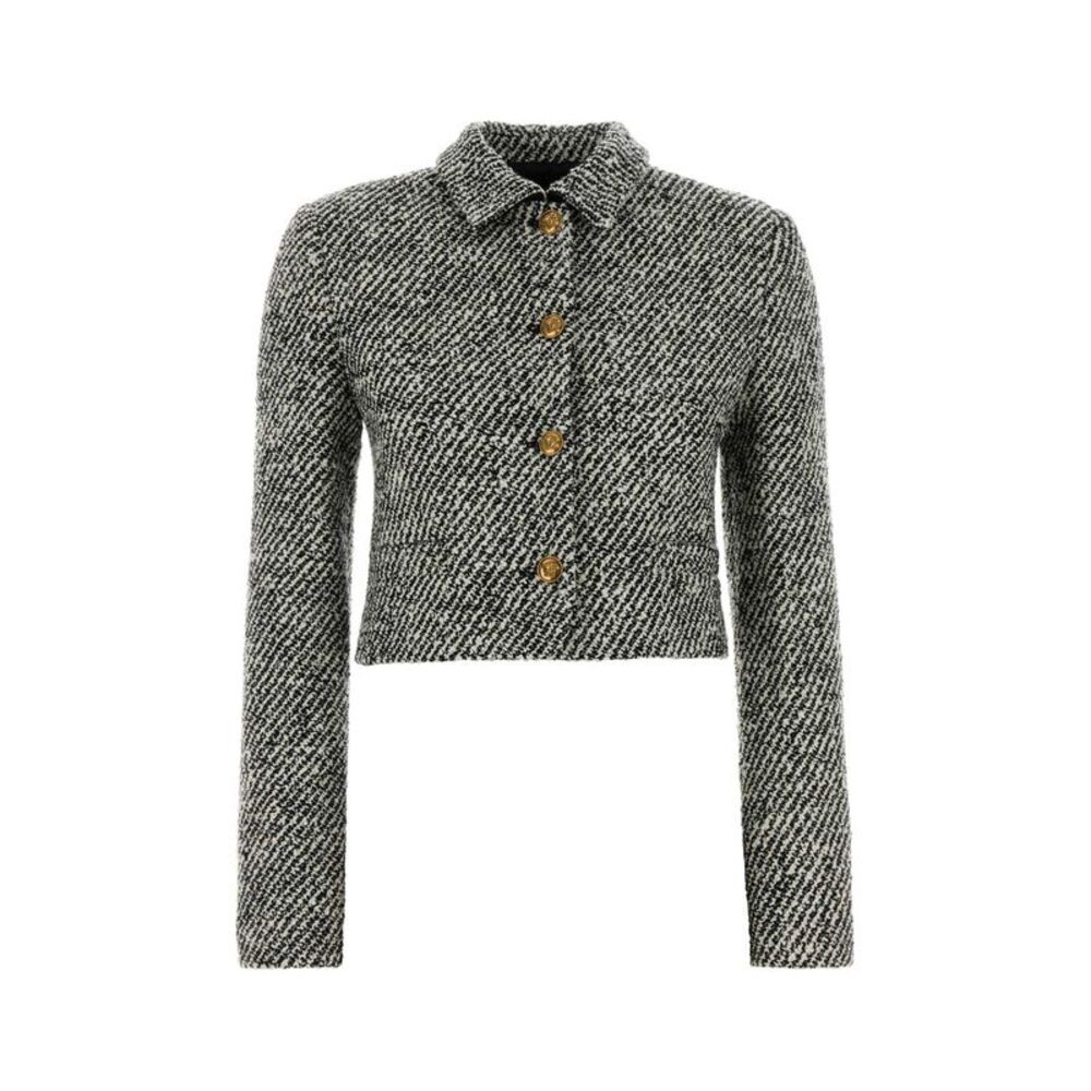 Versace Women Informal Jacket Responsible Bicolour Wool Boucle'